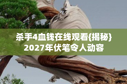 杀手4血钱在线观看{揭秘}2027年伏笔令人动容 杀手4血钱在线观看{揭秘}2027年伏笔令人动容