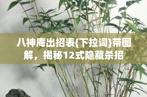揭秘12式隐藏杀招图片