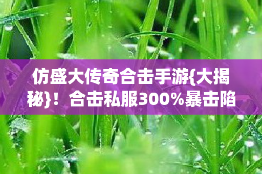 仿盛大传奇合击手游{大揭秘}!合击私服300%暴击陷阱 仿盛大传奇合击手游{大揭秘}!合击私服300%暴击陷阱