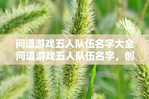 问道游戏五人队伍名字大全问道游戏五人队伍名字,创意与团队合作的结晶,问道游戏五人队伍名字创意集锦,团队合作的智慧火花 问道游戏五人队伍名字大全问道游戏五人队伍名字,创意与团队合作的结晶,问道游戏五人队伍名字创意集锦,团队合作的智慧火花