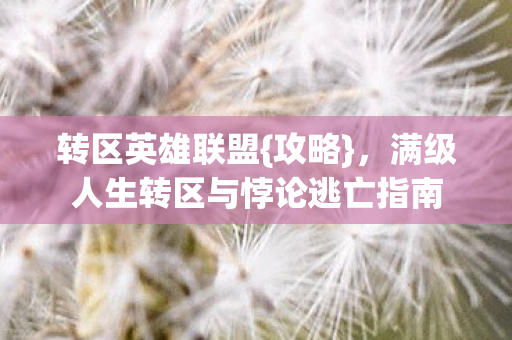 满级人生转区与悖论逃亡指南图片