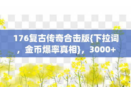 176复古传奇合击版{下拉词,金币爆率真相},3000+玩家热议! 176复古传奇合击版{下拉词,金币爆率真相},3000+玩家热议!