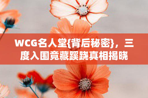 WCG名人堂{背后秘密},三度入围竟藏蹊跷真相揭晓 WCG名人堂{背后秘密},三度入围竟藏蹊跷真相揭晓