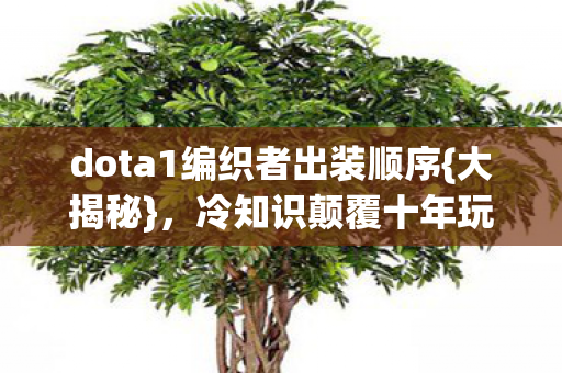 dota1编织者出装顺序{大揭秘},冷知识颠覆十年玩家认知 dota1编织者出装顺序{大揭秘},冷知识颠覆十年玩家认知