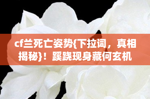 蹊跷现身藏何玄机图片