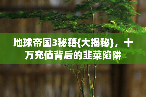 十万充值背后的韭菜陷阱图片