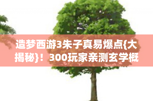 造梦西游3朱子真易爆点图片