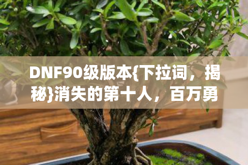 DNF90级版本图片