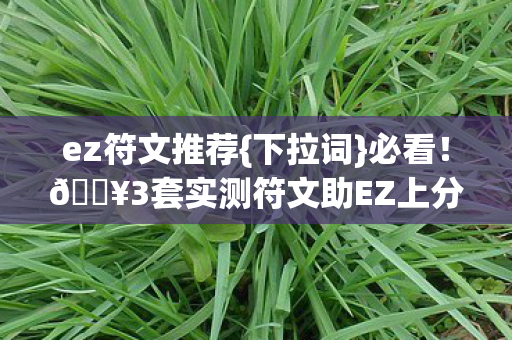 3套实测符文助EZ上分如飞图片