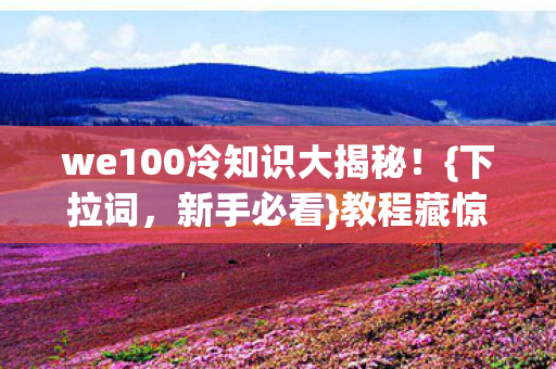 we100冷知识大揭秘图片
