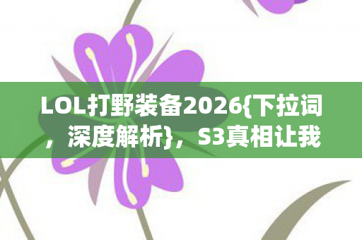 LOL打野装备2026图片