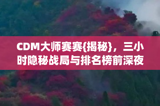 三小时隐秘战局与排名榜前深夜图片