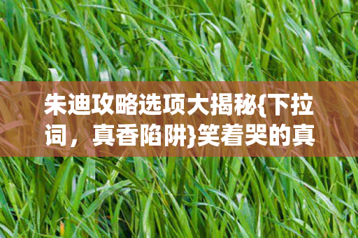 朱迪攻略选项大揭秘图片
