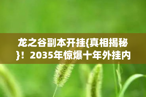 2035年惊爆十年外挂内幕图片