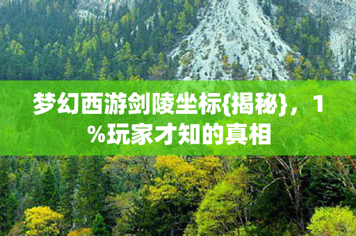 梦幻西游剑陵坐标图片