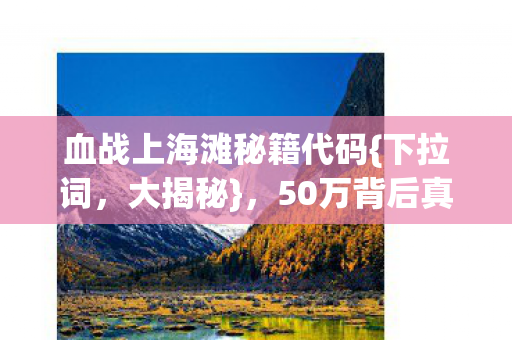 血战上海滩秘籍代码图片