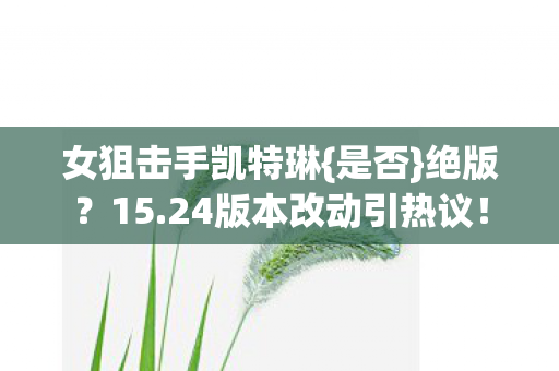 24版本改动引热议图片
