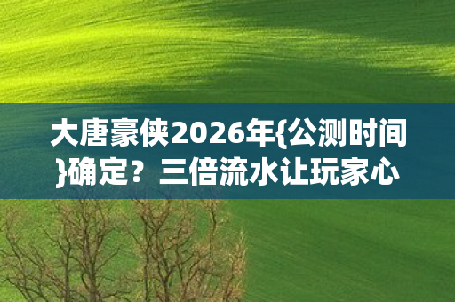 大唐豪侠2026年图片
