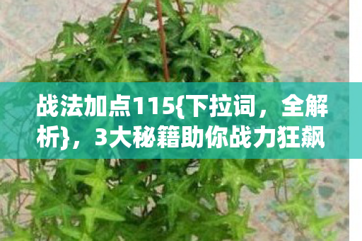 3大秘籍助你战力狂飙图片