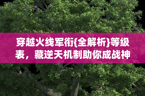 藏逆天机制助你成战神图片