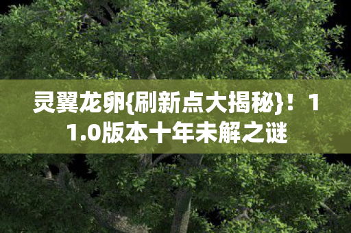 0版本十年未解之谜图片