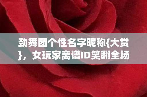 女玩家离谱ID笑翻全场图片