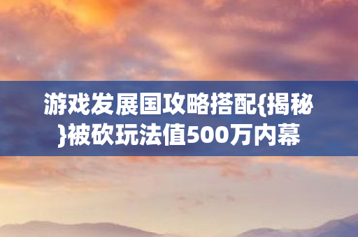 被砍玩法值500万内幕图片
