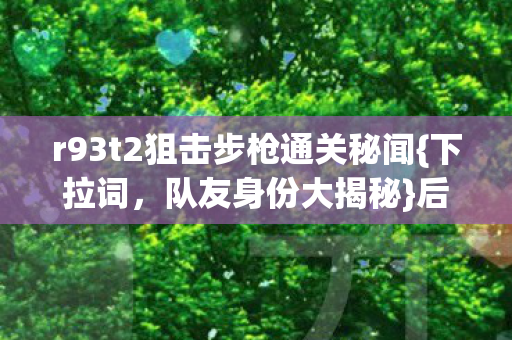 r93t2狙击步枪通关秘闻图片