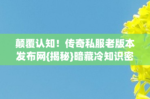 传奇私服老版本发布网图片
