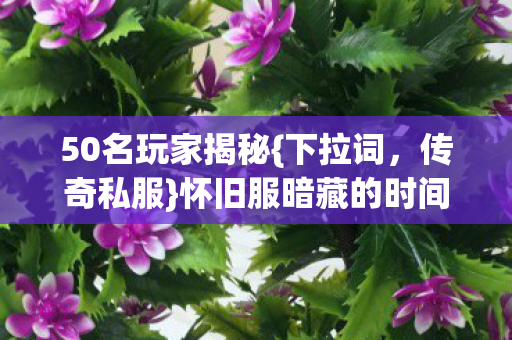 怀旧服暗藏的时间陷阱图片