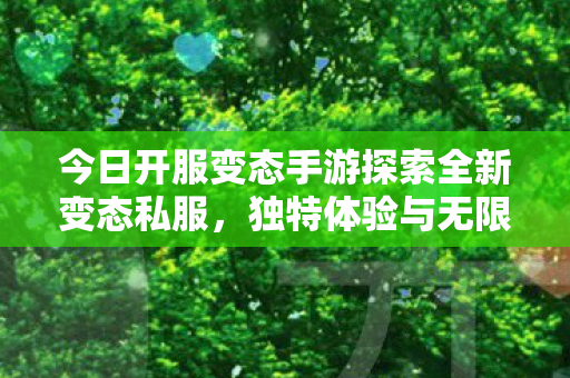 今日开服变态手游探索全新变态私服,独特体验与无限可能,探索全新变态私服手游,独特体验与无限可能 今日开服变态手游探索全新变态私服,独特体验与无限可能,探索全新变态私服手游,独特体验与无限可能