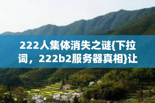 222人集体消失之谜图片