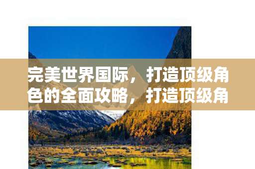 打造顶级角色的全面攻略图片