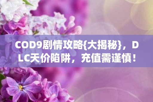 COD9剧情攻略{大揭秘},DLC天价陷阱,充值需谨慎! COD9剧情攻略{大揭秘},DLC天价陷阱,充值需谨慎!