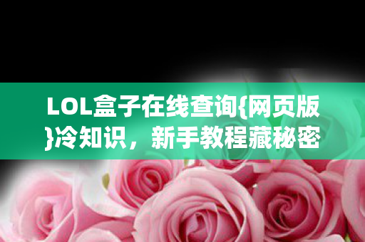LOL盒子在线查询{网页版}冷知识,新手教程藏秘密! LOL盒子在线查询{网页版}冷知识,新手教程藏秘密!