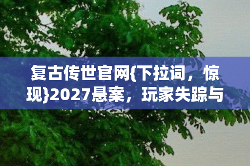 玩家失踪与诡异线索关联图片