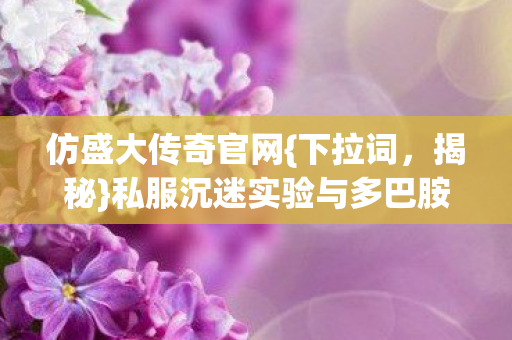 私服沉迷实验与多巴胺的诱惑图片