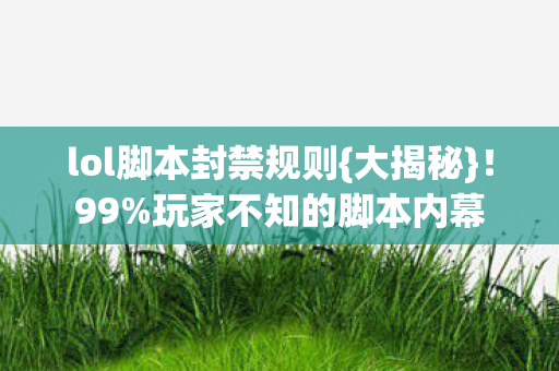 lol脚本封禁规则图片
