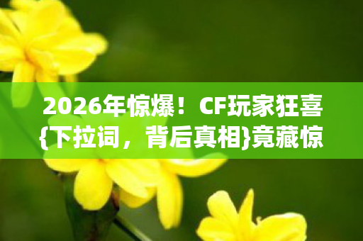 2026年惊爆!CF玩家狂喜{下拉词,背后真相}竟藏惊天悬念? 2026年惊爆!CF玩家狂喜{下拉词,背后真相}竟藏惊天悬念?