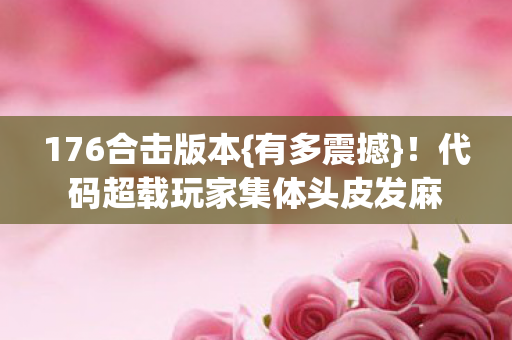 176合击版本{有多震撼}!代码超载玩家集体头皮发麻 176合击版本{有多震撼}!代码超载玩家集体头皮发麻