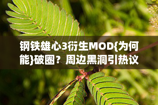 钢铁雄心3衍生MOD{为何能}破圈？周边黑洞引热议