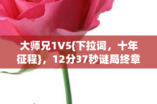 大师兄1V5{下拉词,十年征程},12分37秒谜局终章泪目回顾 大师兄1V5{下拉词,十年征程},12分37秒谜局终章泪目回顾