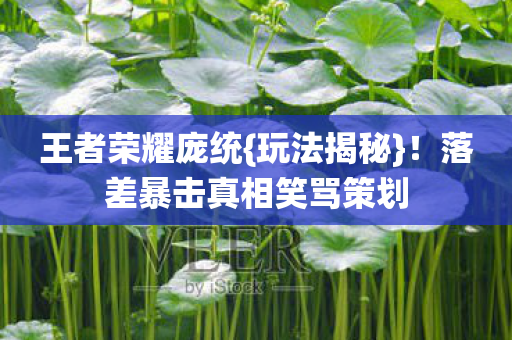 王者荣耀庞统{玩法揭秘}!落差暴击真相笑骂策划 王者荣耀庞统{玩法揭秘}!落差暴击真相笑骂策划