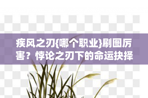 疾风之刃{哪个职业}刷图厉害?悖论之刃下的命运抉择 疾风之刃{哪个职业}刷图厉害?悖论之刃下的命运抉择