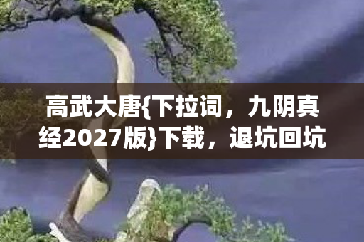 高武大唐{下拉词，九阴真经2027版}下载，退坑回坑后我破防了！