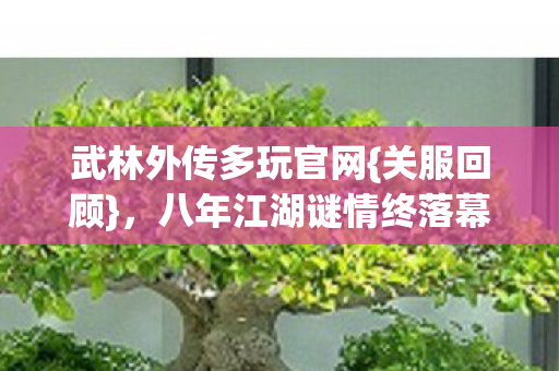 武林外传多玩官网{关服回顾}，八年江湖谜情终落幕泪目