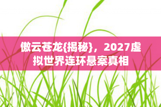 傲云苍龙{揭秘}，2027虚拟世界连环悬案真相