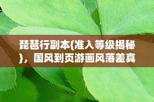 琵琶行副本{准入等级揭秘},国风到页游画风落差真相 琵琶行副本{准入等级揭秘},国风到页游画风落差真相