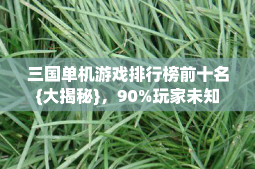 三国单机游戏排行榜前十名{大揭秘},90%玩家未知 三国单机游戏排行榜前十名{大揭秘},90%玩家未知