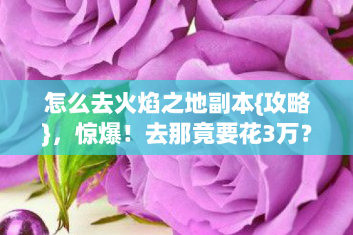 怎么去火焰之地副本图片